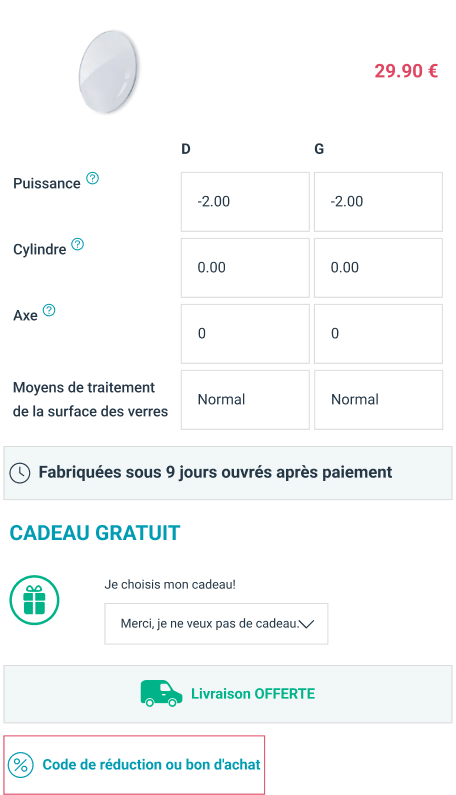 Discount voucher for uploading your glasses prescription